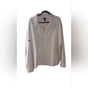 Ping Beige Lightweight Full Zip Vented  Windbreaker Jacket Men's Golf SZ XL